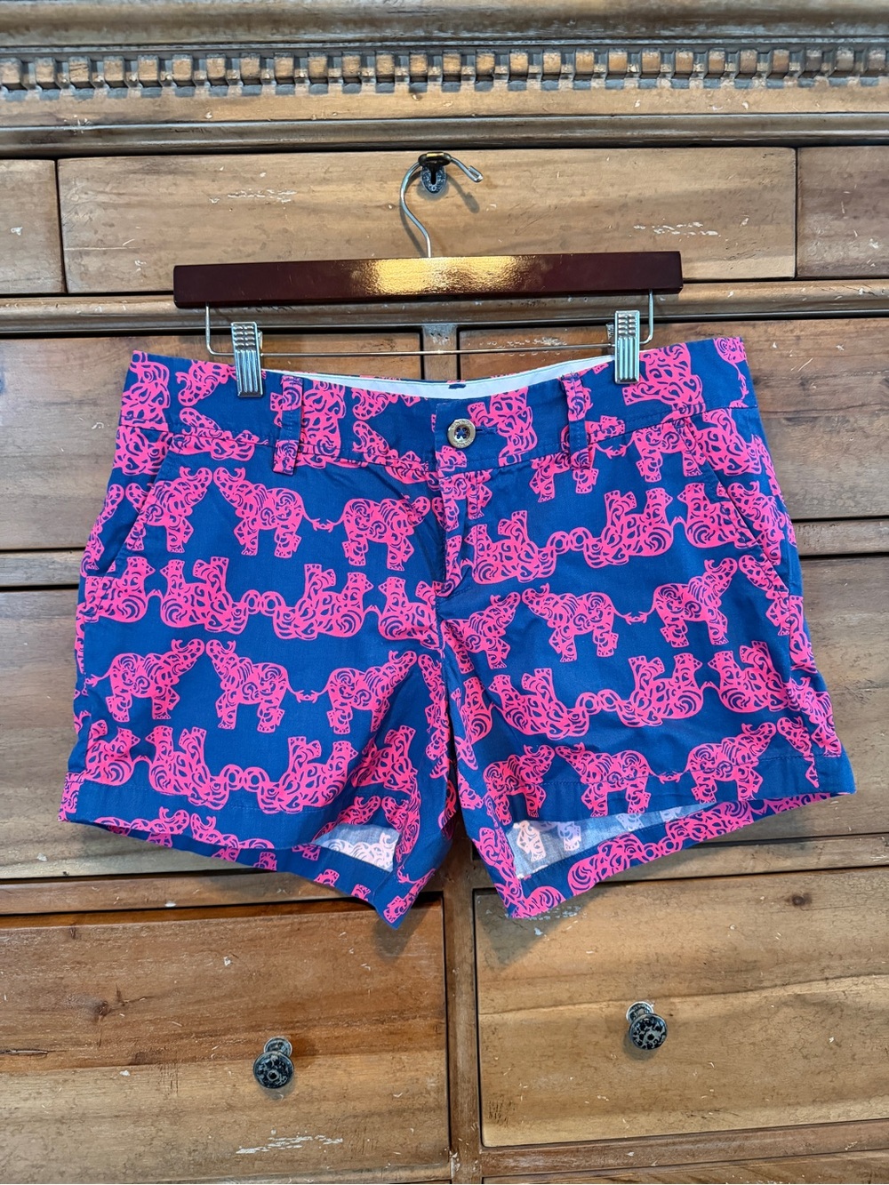 Women's Navy & Pink Printed Cotton Pack Your Trunk Callahan Shorts Size 12